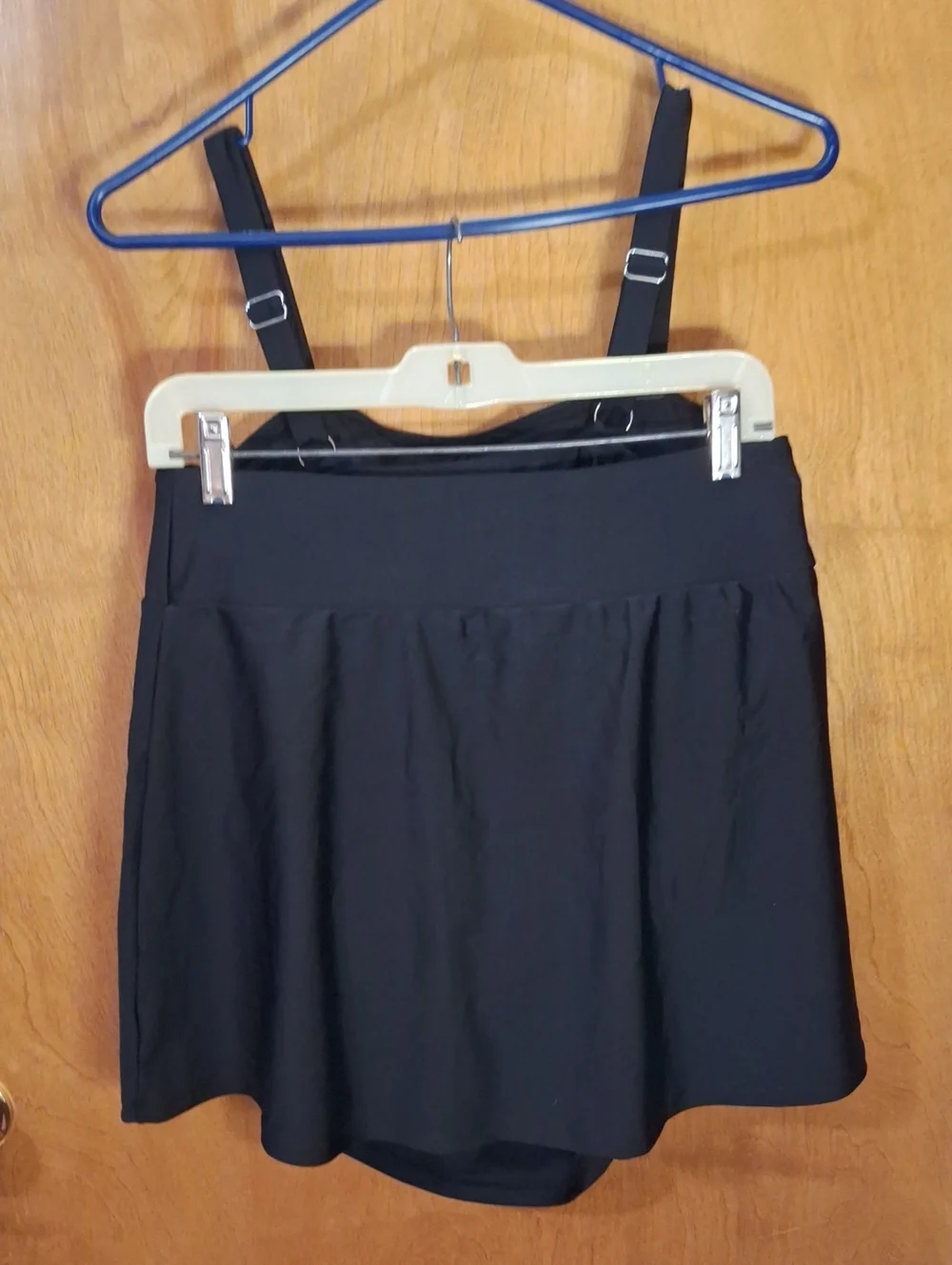 Black Women's Tank Top with Wide Straps Tankini Skirt Never Worn.